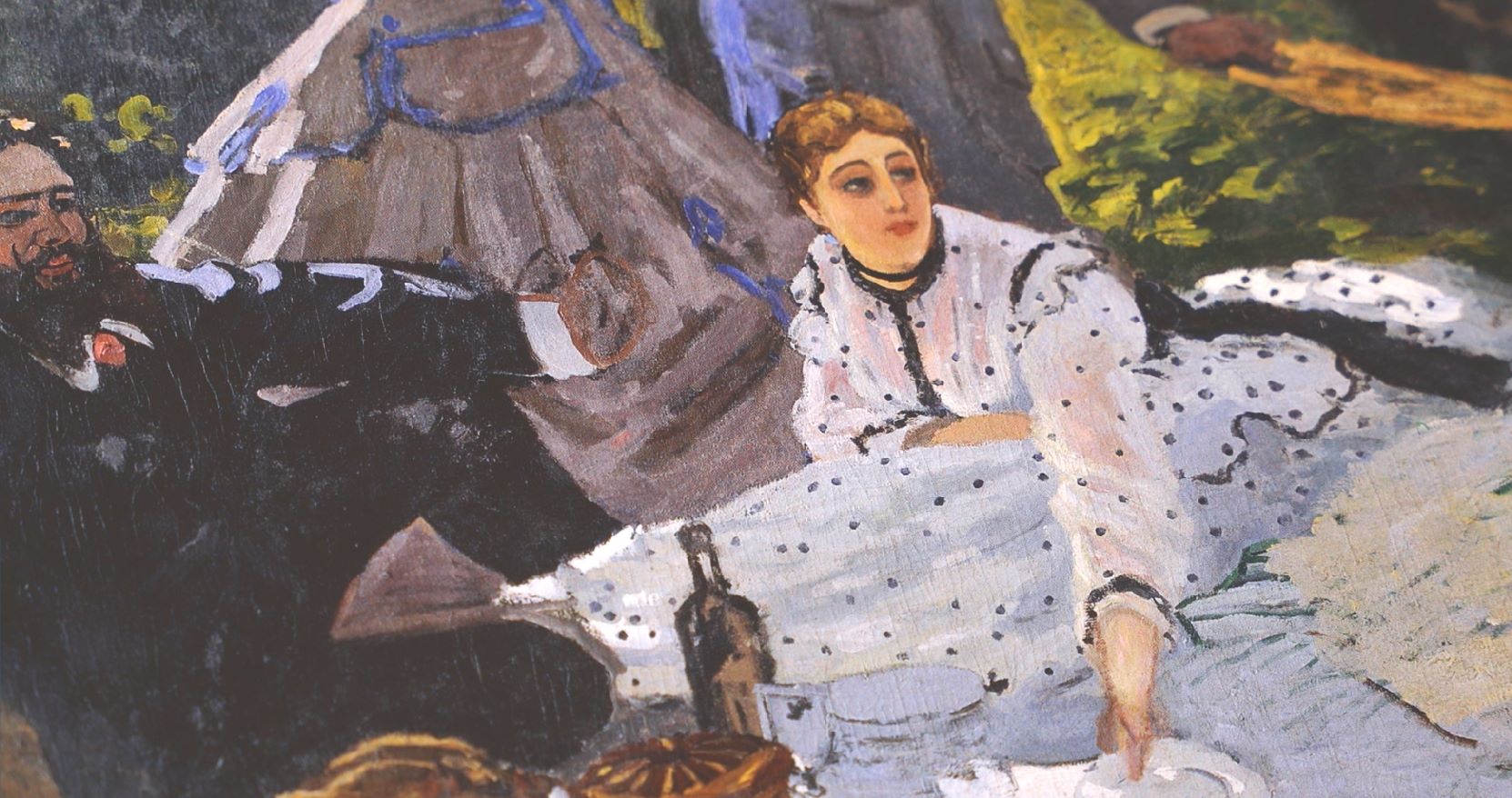 double page du livre : reproduction d'une œuvre de Monet