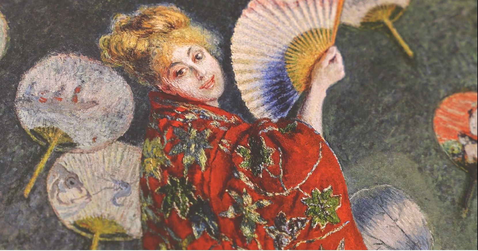 double page du livre : reproduction d'une œuvre de Monet