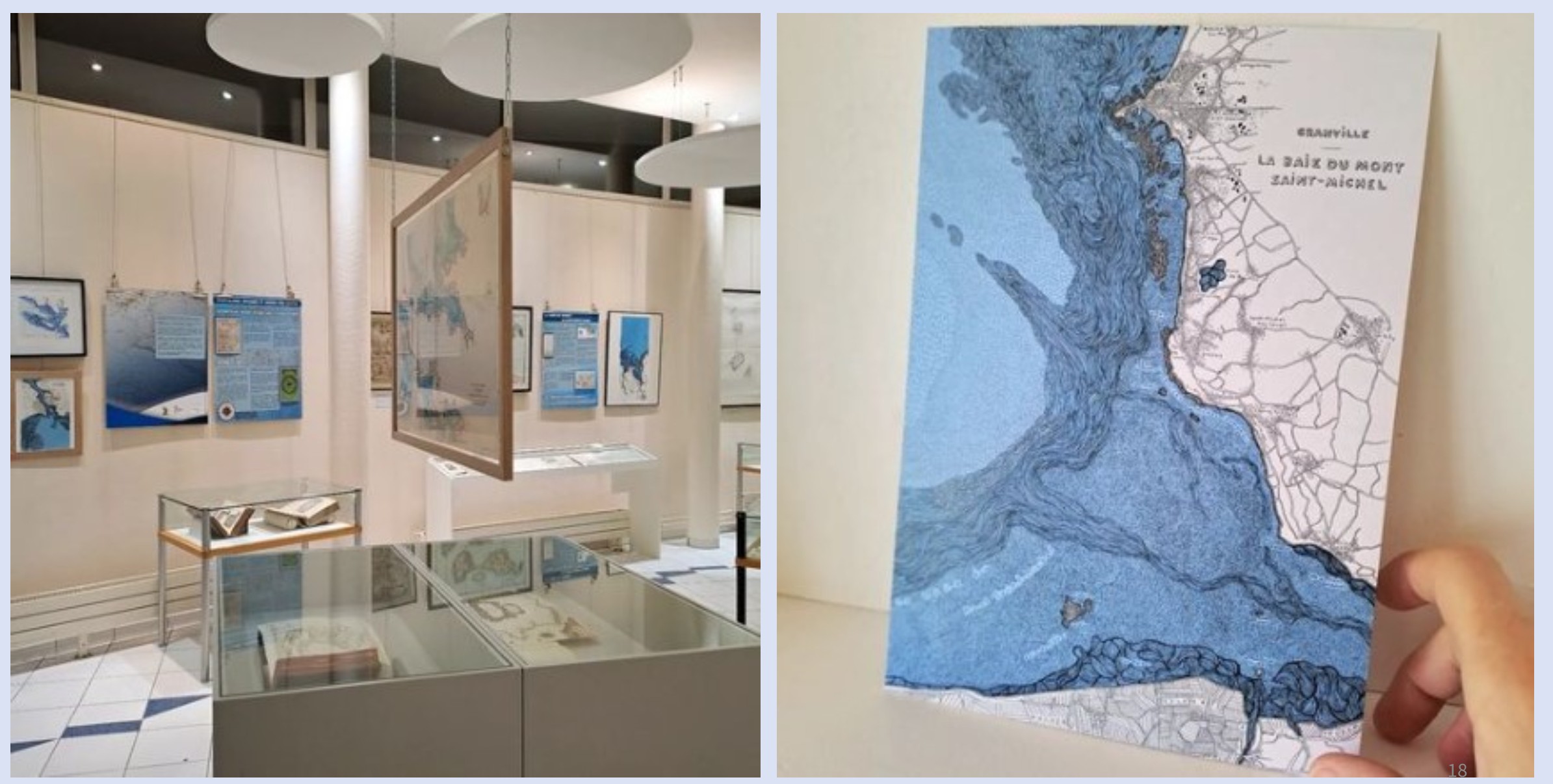 exposition de cartes marines et carte de la baie du Mont-Saint-Michel