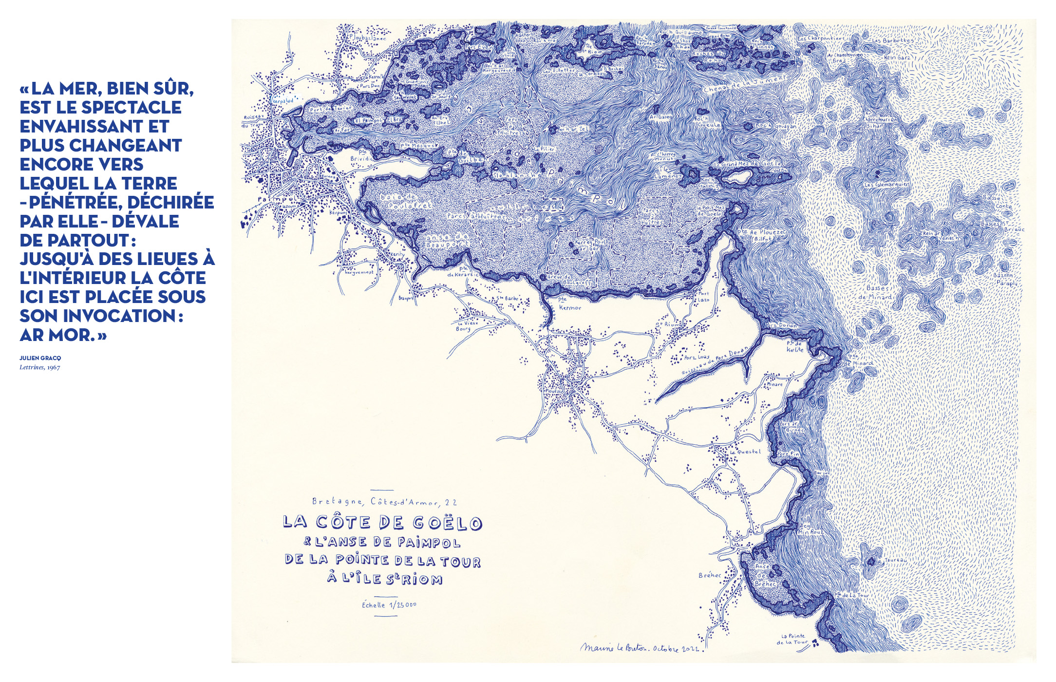 carte marine : la côte de Goëlo